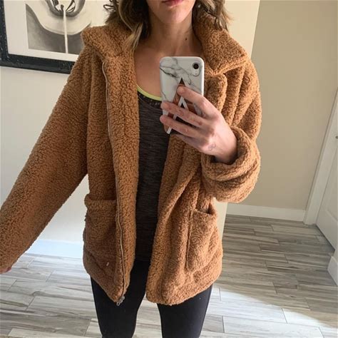 French Connection Women's Faux Fur Teddy Bear Coat