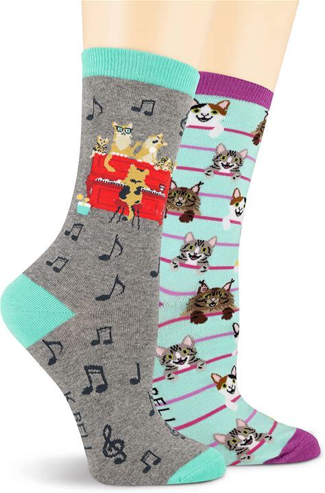 K. Bell Women's Cat Crew Socks