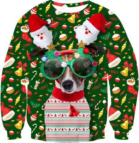 uideazone Unisex 3D Printed Ugly Christmas Sweater